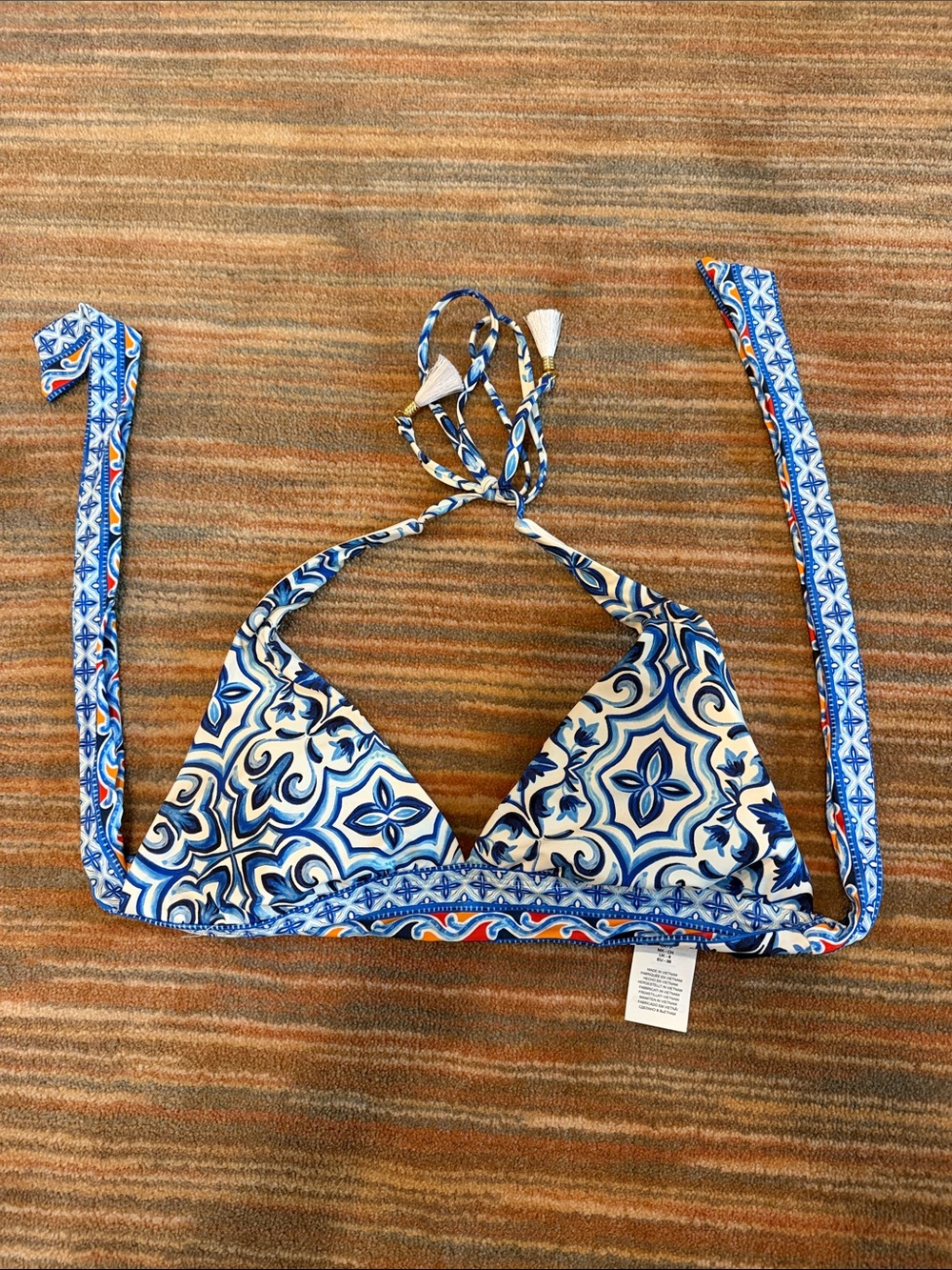La Blanca bikini top - size 4, Blue//Alboran Sea